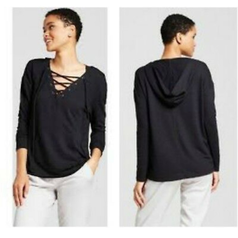 4/$28 NWOT Mossimo Lace Up Sweater